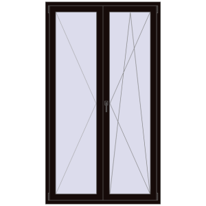 Купити Балконні двері 1250x2200 мм REHAU SYNEGO MD BLACK_BROWN з двох сторін