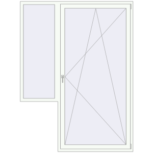 Купити Балконні двері 1800x2400 мм REHAU SYNEGO MD Білий (RAL 9016) з двох сторін