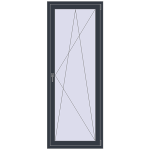 Купити Балконні двері 800x2100 мм REHAU Euro 70 ANTHRACITE_GREY_STRUKTURAL з двох сторін