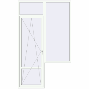 Купити Балконні двері 1700x2800 мм REHAU SYNEGO MD Білий (RAL 9016) з двох сторін