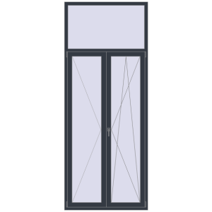 Купити Балконні двері 1200x3000 мм REHAU Euro 70 ANTHRACITE_GREY_STRUKTURAL з двох сторін