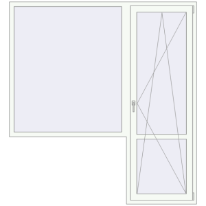 Купити Балконні двері 2000x2160 мм REHAU Euro 70 Білий (RAL 9016) з двох сторін