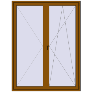 Купити Балконні двері 1600x2100 мм REHAU Euro 60 GOLDEN OAK з двох сторін