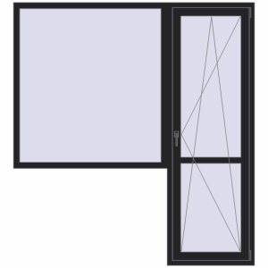 Купити Балконні двері 1960x2140 мм REHAU Euro 70 BLACK_ULTI-MATT з двох сторін