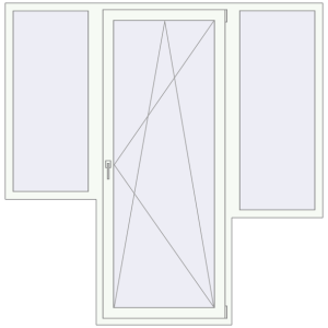 Купити Балконні двері 2024x2050 мм REHAU SYNEGO MD Білий (RAL 9016) з двох сторін