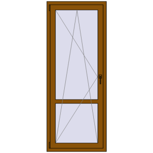 Купити Балконні двері 770x1940 мм REHAU Euro 70 GOLDEN OAK з двох сторін