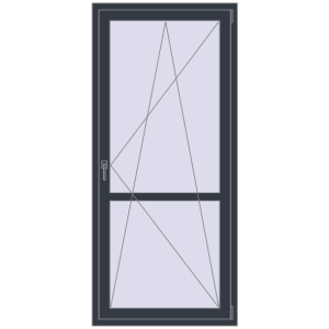 Купити Балконні двері 900x2000 мм REHAU Euro 70 ANTHRACITE_GREY_STRUKTURAL з двох сторін