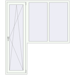 Купити Балконні двері 1805x2075 мм REHAU Euro 70 Білий (RAL 9016) з двох сторін