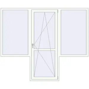 Купити Балконні двері 2400x2000 мм REHAU Euro 60 Білий (RAL 9016) з двох сторін