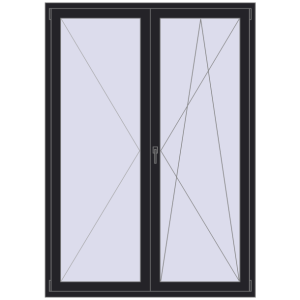 Купити Балконні двері 1500x2100 мм REHAU Euro 60 BLACK_ULTI-MATT з двох сторін