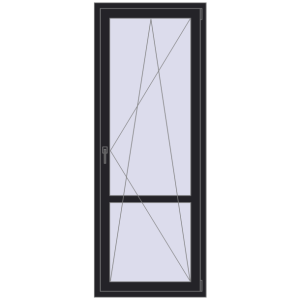 Купити Балконні двері 800x2100 мм REHAU Euro 60 BLACK_ULTI-MATT з двох сторін