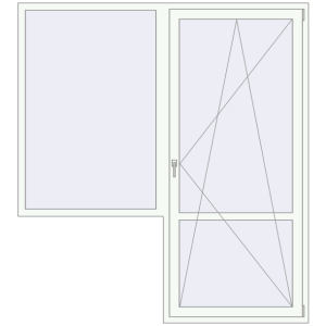 Купити Балконні двері 2000x2200 мм REHAU Euro 70 Білий (RAL 9016) з двох сторін