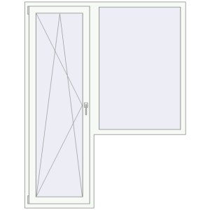 Купити Балконні двері 1580x2020 мм REHAU Euro 70 Білий (RAL 9016) з двох сторін