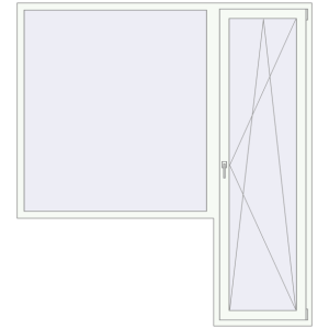 Купити Балконні двері 2100x2300 мм REHAU SYNEGO MD Білий (RAL 9016) з двох сторін