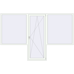 Купити Балконні двері 3250x2100 мм REHAU Euro 70 Білий (RAL 9016) з двох сторін