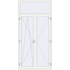 Купити Балконні двері 1200x2500 мм REHAU Euro 60 Білий (RAL 9016) з двох сторін