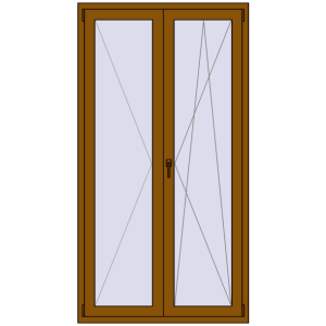 Купити Балконні двері 1120x2100 мм REHAU Euro 60 GOLDEN OAK з двох сторін