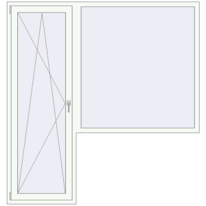 Купити Балконні двері 2000x2100 мм REHAU Euro 70 Білий (RAL 9016) з двох сторін