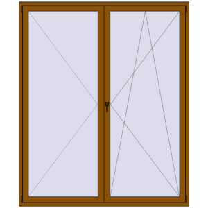 Купити Балконні двері 2000x2400 мм REHAU Euro 70 GOLDEN OAK з двох сторін