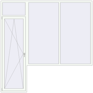 Купити Балконні двері 2800x2800 мм REHAU Euro 60