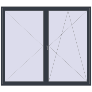 Купити Балконні двері 2400x2100 мм REHAU Euro 60 ANTHRACITE_GREY_STRUKTURAL з двох сторін