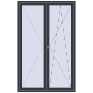 Купити Балконні двері 1400x2200 мм REHAU Euro 70 ANTHRACITE_GREY_STRUKTURAL з двох сторін