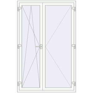 Купити Балконні двері 1320x2060 мм REHAU Euro 70 Білий (RAL 9016) з двох сторін