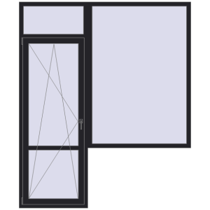 Купити Балконні двері 2000x2400 мм REHAU Euro 70 BLACK_ULTI-MATT з двох сторін