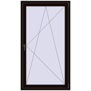 Купити Балконні двері 1000x1800 мм REHAU Euro 70 BLACK_BROWN з двох сторін