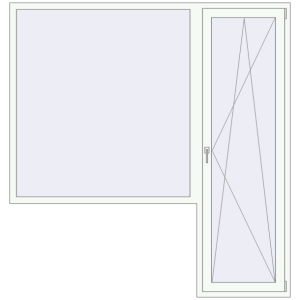 Купити Балконні двері 2100x2200 мм REHAU Euro 70 Білий (RAL 9016) з двох сторін