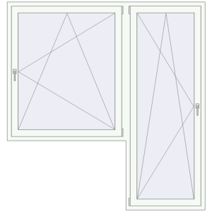 Купити Балконні двері 2000x2100 мм REHAU Euro 70 Білий (RAL 9016) з двох сторін