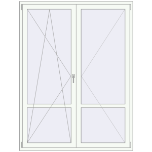 Купити Балконні двері 1600x2100 мм REHAU Euro 60 Білий (RAL 9016) з двох сторін