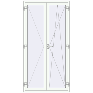 Купити Балконні двері 1130x2220 мм REHAU Euro 70 Білий (RAL 9016) з двох сторін