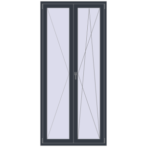 Купити Балконні двері 1100x2400 мм REHAU SYNEGO MD ANTHRACITE_GREY_STRUKTURAL з двох сторін