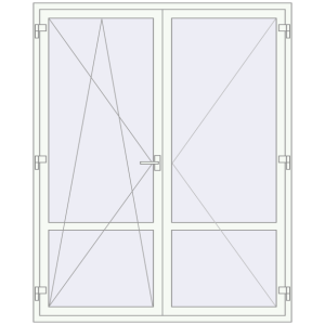 Купити Балконні двері 1700x2100 мм REHAU Euro 60 Білий (RAL 9016) з двох сторін