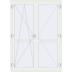 Купити Балконні двері 1500x2100 мм REHAU Euro 60 Білий (RAL 9016) з двох сторін