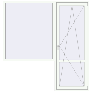 Купити Балконні двері 2000x2100 мм REHAU Euro 70 Білий (RAL 9016) з двох сторін