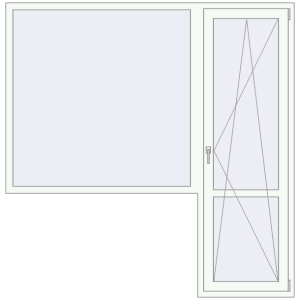 Купити Балконні двері 2030x2070 мм REHAU Euro 60 Білий (RAL 9016) з двох сторін