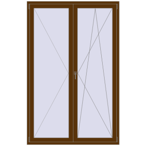 Металопластикові балконні двері 1480x2300 мм Двостулкові (комплектація: Базова). Вид зсередини Купити Балконні двері 1480x2300 мм REHAU Euro 70