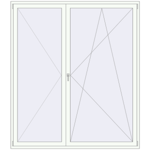 Купити Балконні двері 2100x2400 мм REHAU SYNEGO MD Білий (RAL 9016) з двох сторін