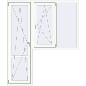 Купити Балконні двері 1760x2075 мм REHAU SYNEGO MD Білий (RAL 9016) з двох сторін