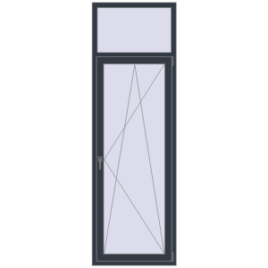 Купити Балконні двері 800x2500 мм REHAU SYNEGO MD ANTHRACITE_GREY_STRUKTURAL з двох сторін