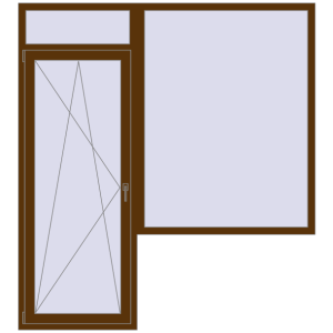 Купити Балконні двері 2000x2200 мм REHAU Euro 60 WALNUT з двох сторін