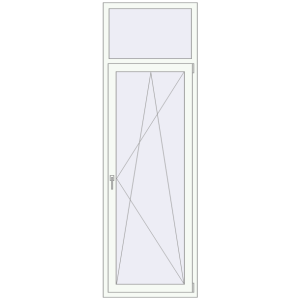 Металопластикові балконні двері 800x2500 мм Одностулкові з фрамугою (комплектація: Преміум). Вид зсередини Купити Балконні двері 800x2500 мм REHAU SYNEGO MD ANTHRACITE_GREY_STRUKTURAL ззовні