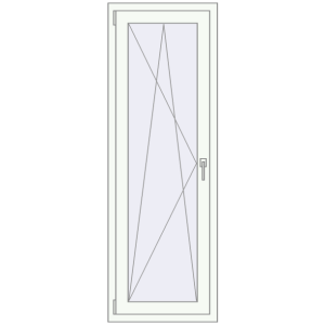 Металопластикові балконні двері 600x1750 мм Одностулкові (комплектація: Базова). Вид зсередини Купити Балконні двері 600x1750 мм REHAU Euro 60 Білий (RAL 9016) з двох сторін