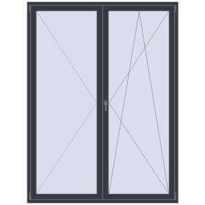 Купити Балконні двері 1800x2400 мм REHAU Euro 70 ANTHRACITE_GREY_STRUKTURAL з двох сторін
