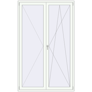 Купити Балконні двері 1500x2400 мм REHAU Euro 60 Білий (RAL 9016) з двох сторін