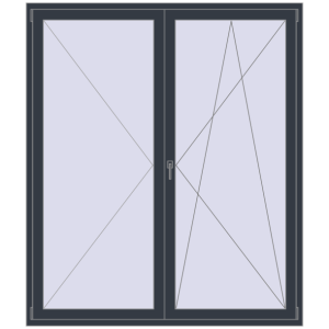 Купити Балконні двері 1800x2100 мм REHAU Euro 70 ANTHRACITE_GREY_STRUKTURAL з двох сторін
