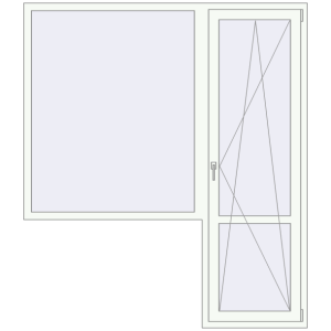 Купити Балконні двері 1860x2130 мм REHAU Euro 60 Білий (RAL 9016) з двох сторін