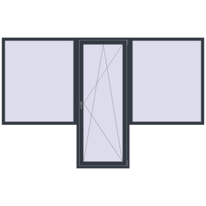 Купити Балконні двері 3250x2100 мм REHAU Euro 70 ANTHRACITE_GREY_STRUKTURAL з двох сторін